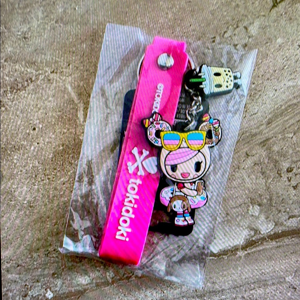 Tokidoki Pink Keychain with Character Charm